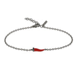 Red Cornetto Titanium Bracelet with Black Diamonds