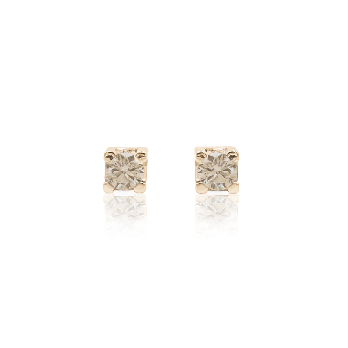 Orecchini Punto Luce Brown 0.37kt Con Castone Quadrato-Orecchini-GRANARELLI-Gioielleria Granarelli