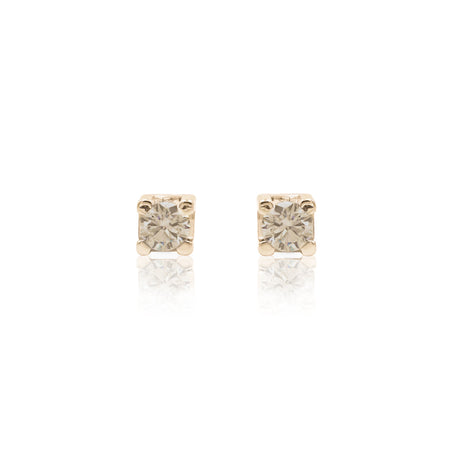 Orecchini Punto Luce Brown 0.37kt Con Castone Quadrato-Orecchini-GRANARELLI-Gioielleria Granarelli