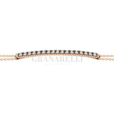 Bracciale Barretta Diamanti Brown Misura grande in Oro Rosa e catena, CURVA