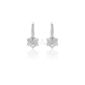 Boccola con Fiore di Diamanti in Oro Bianco-Orecchini-CRIVELLI- [SKU] -Gioielleria Granarelli