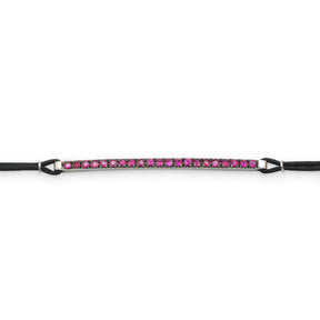 Bracciale Barretta GRANDE in Oro Bianco Rubini cordino nautico-Bracciali-GRANARELLI-Gioielleria Granarelli