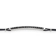 Bracciale Barretta Diamanti Neri Misura Grande in Oro Bianco cordino nautico-Bracciali-GRANARELLI-Gioielleria Granarelli