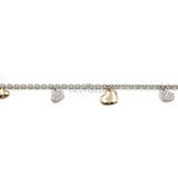 Bracciale Cuore Pendenti con Diamanti in Oro Bianco-Bracciali-CRIVELLI-Gioielleria Granarelli