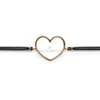 Bracciale Cuore silhouette in Oro Rosa su cordino-Bracciali-GRANARELLI-Gioielleria Granarelli