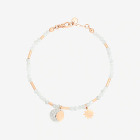 Bracciale DoDo Moon&Sun Oro Rosa Adularia e Diamanti Bianchi-DODO-Gioielleria Granarelli