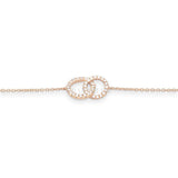 Bracciale Doppi Cerchi Oro rosa e Diamanti-Bracciali-CRIVELLI- [SKU] -Gioielleria Granarelli
