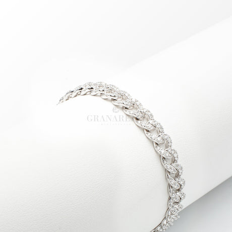 Bracciale Groumette Oro Bianco Diamanti 5.49kt-Bracciali-GRANARELLI-Gioielleria Granarelli