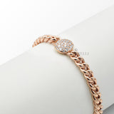 Bracciale Groumette in Oro Rosa con Diamanti