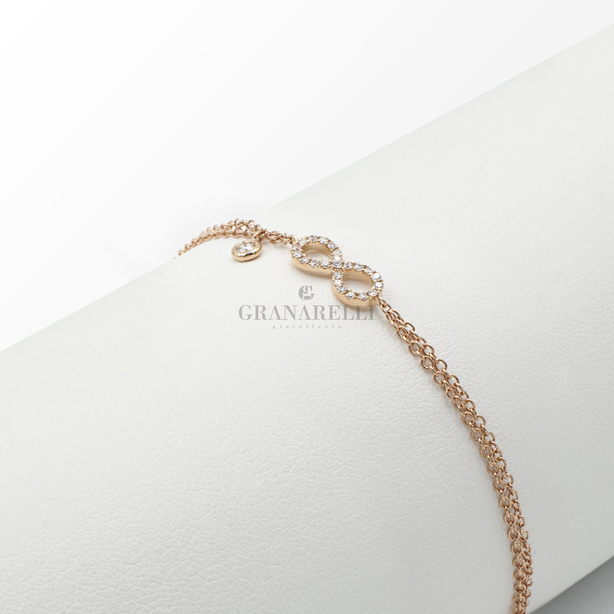 Bracciale Infinito in Oro Rosa con Diamanti-CRIVELLI-234-3603-BR-Gioielleria Granarelli