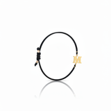 Initial bracelet on black cord