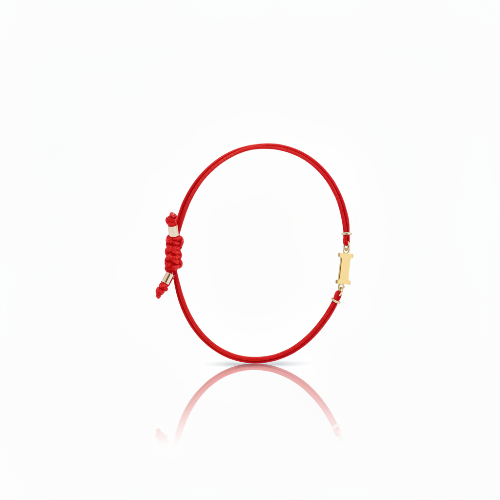 Initial bracelet on black cord