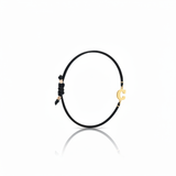 Initial bracelet on black cord