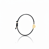 Initial bracelet on black cord