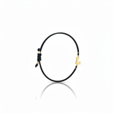 Initial bracelet on black cord