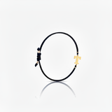 Initial bracelet on black cord