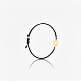 Initial bracelet on black cord
