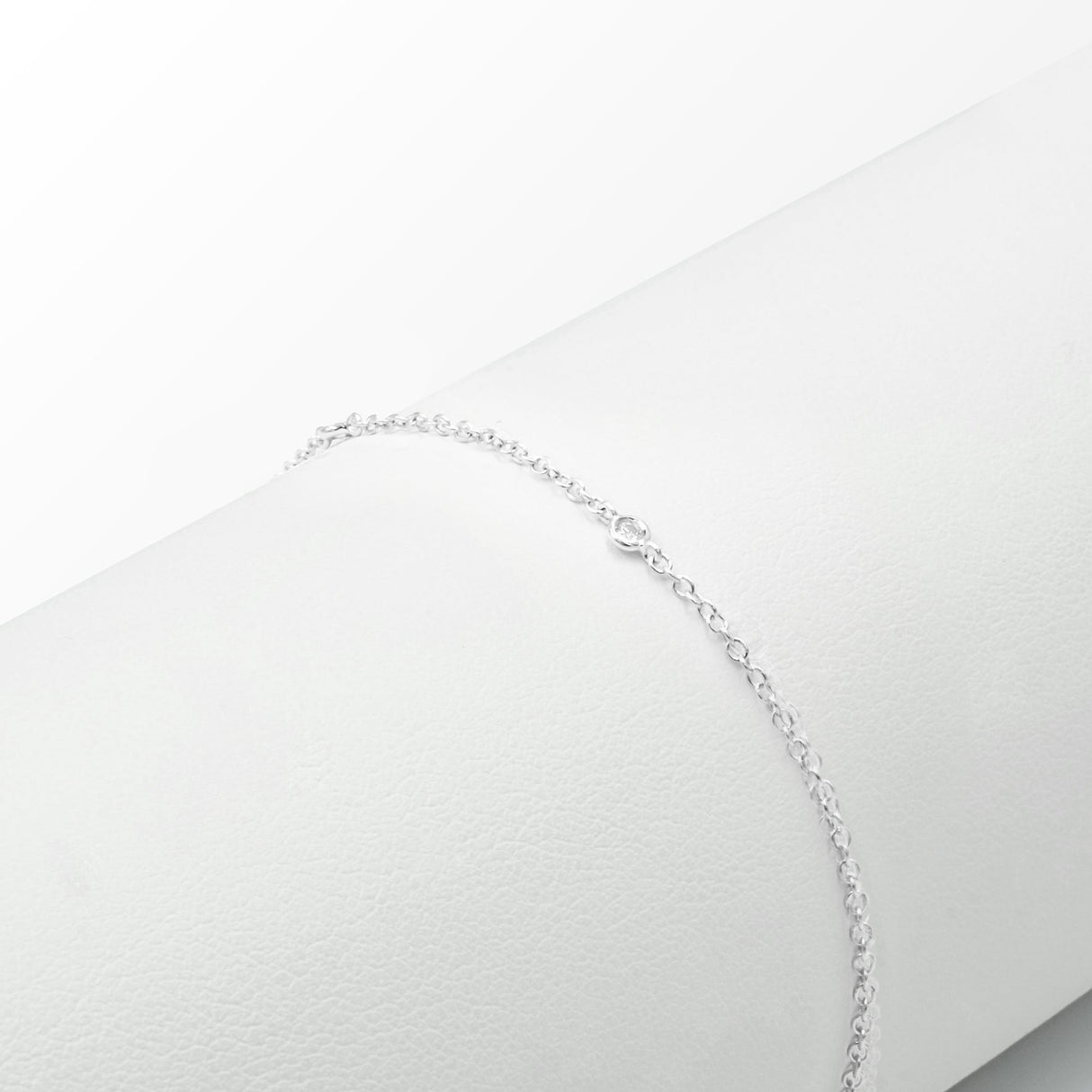 Bracciale diamanti alternati 0.15kt in oro bianco
