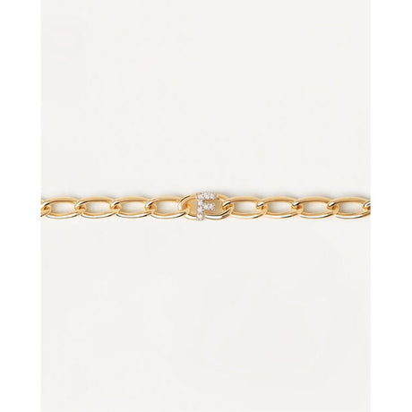 Bracciale a catena Lettera F-Bracciali-PDPAOLA-Gioielleria Granarelli