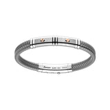 Bracciale con targa in argento e oro rosa-Bracciali-ZANCAN- [SKU] -Gioielleria Granarelli