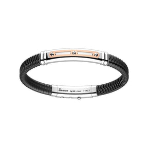 Bracciale con targa in argento e oro rosa-Bracciali-ZANCAN- [SKU] -Gioielleria Granarelli