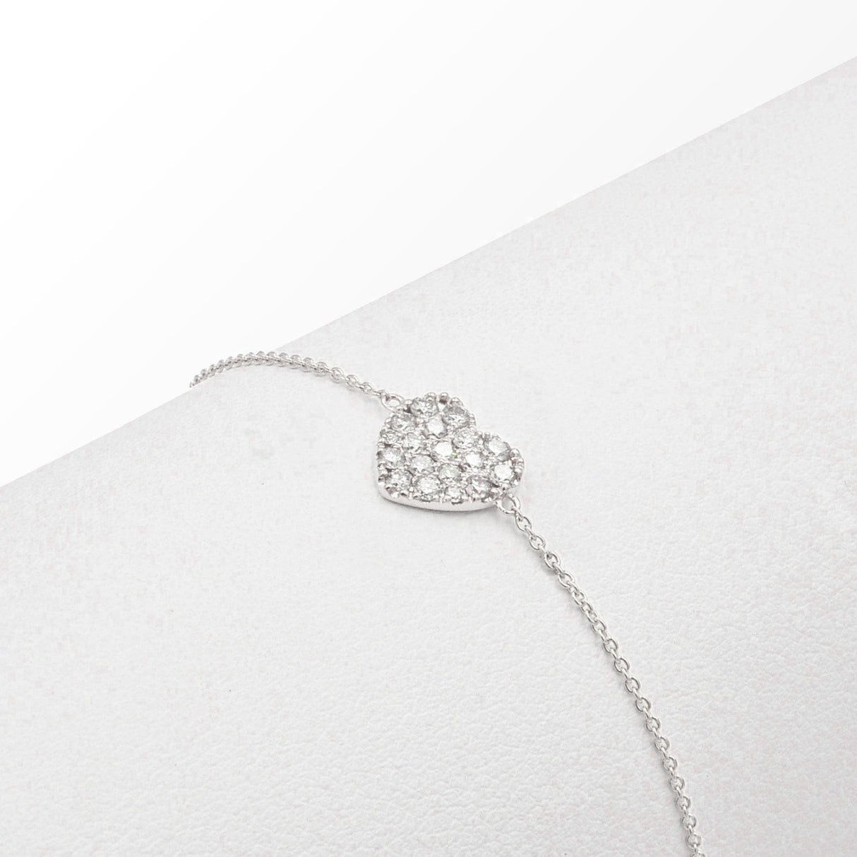 Bracciali Bracciale oro Bianco e Cuore Pavè CRIVELLI