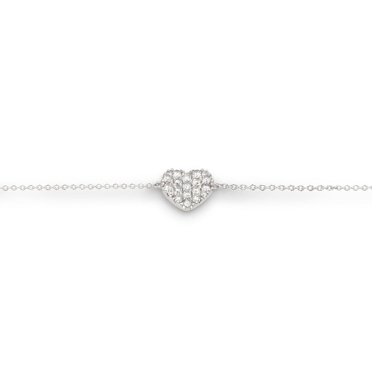 Bracciali Bracciale oro Bianco e Cuore Pavè CRIVELLI