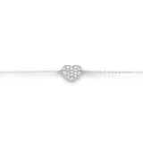 Bracciali Bracciale oro Bianco e Cuore Pavè CRIVELLI