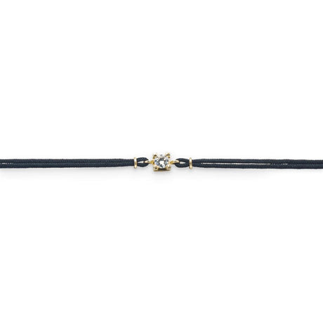 Bracciale punto luce in oro giallo su cordino-GioGio-BR-OG-PL-Gioielleria Granarelli