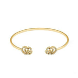 Bracciale rigido con GG Running e diamanti-Bracciali-GUCCI- [SKU] -Gioielleria Granarelli