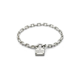 Bracciale Trademark Catena con Lucchetto in Argento-Bracciali-GUCCI-Gioielleria Granarelli