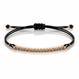 Bracciale Barretta Cordino Nautico misura GRANDE-  Oro Rosa 18kt, Diamanti Brown