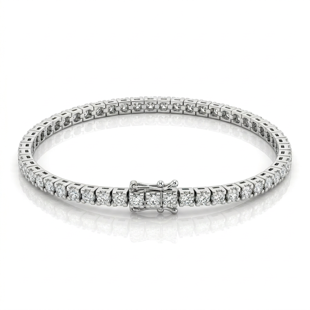 Bracciale Tennis Oro Bianco Diamanti 3.01kt