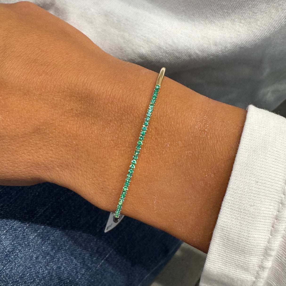 Bracciale Rigido oro giallo e Smeraldi