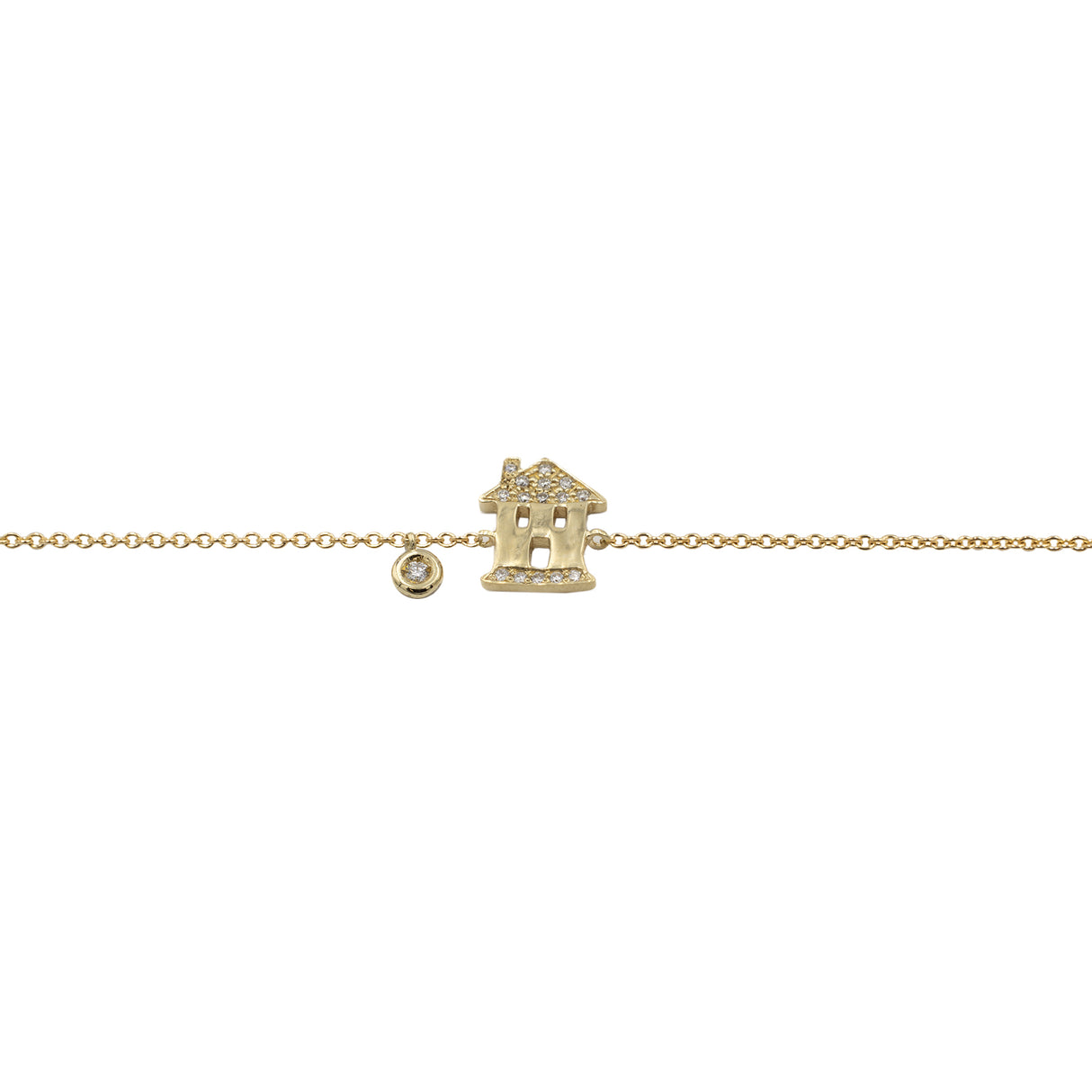 Diamond House Bracelet in Yellow Gold