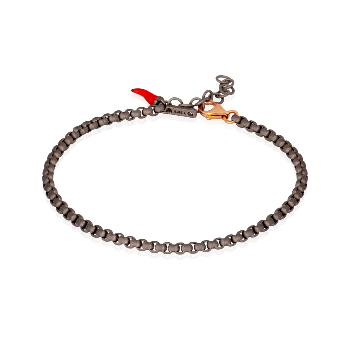 Bracciale Titanio ScoobyDoo con Ciondolo crono rosso-Bracciali-MANO-Gioielleria Granarelli