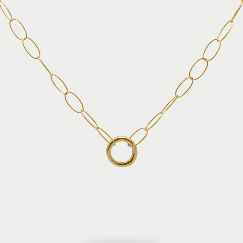 Collana Lunga Base Maglie ovali anello cerchio