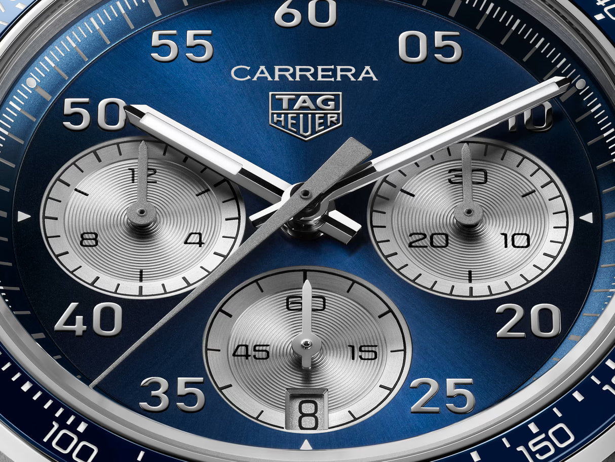 Carrera Automatico Chronograph Blu 42 mm Acciaio