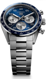 Carrera Automatico Chronograph Blu 42 mm Acciaio