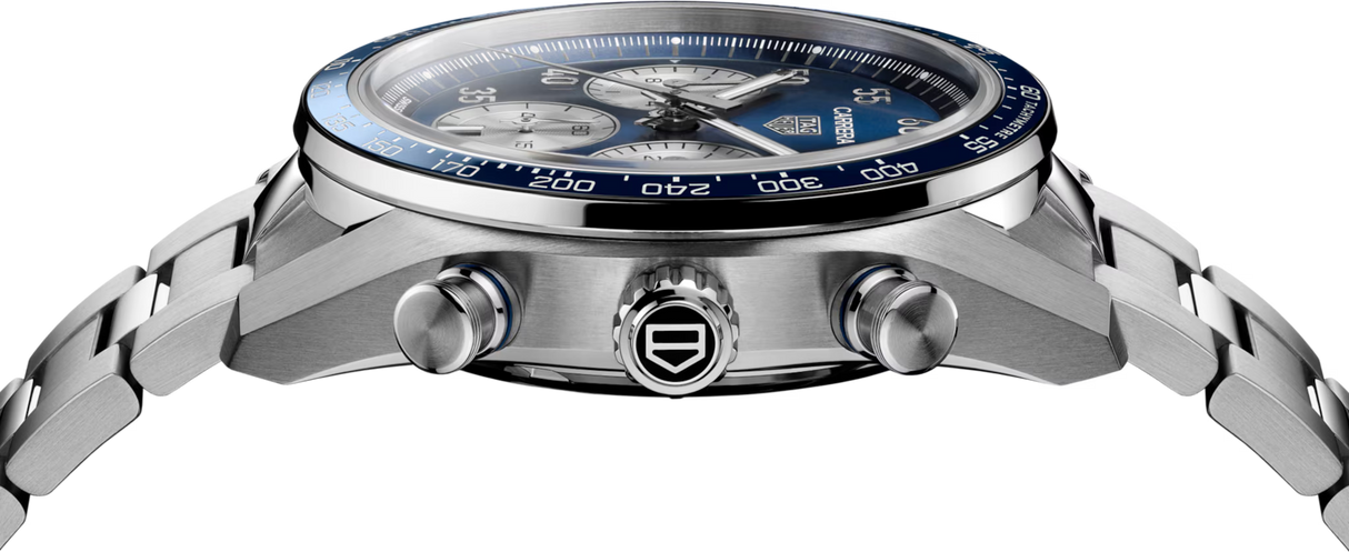 Carrera Automatico Chronograph Blu 42 mm Acciaio