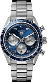 Carrera Automatico Chronograph Blu 42 mm Acciaio
