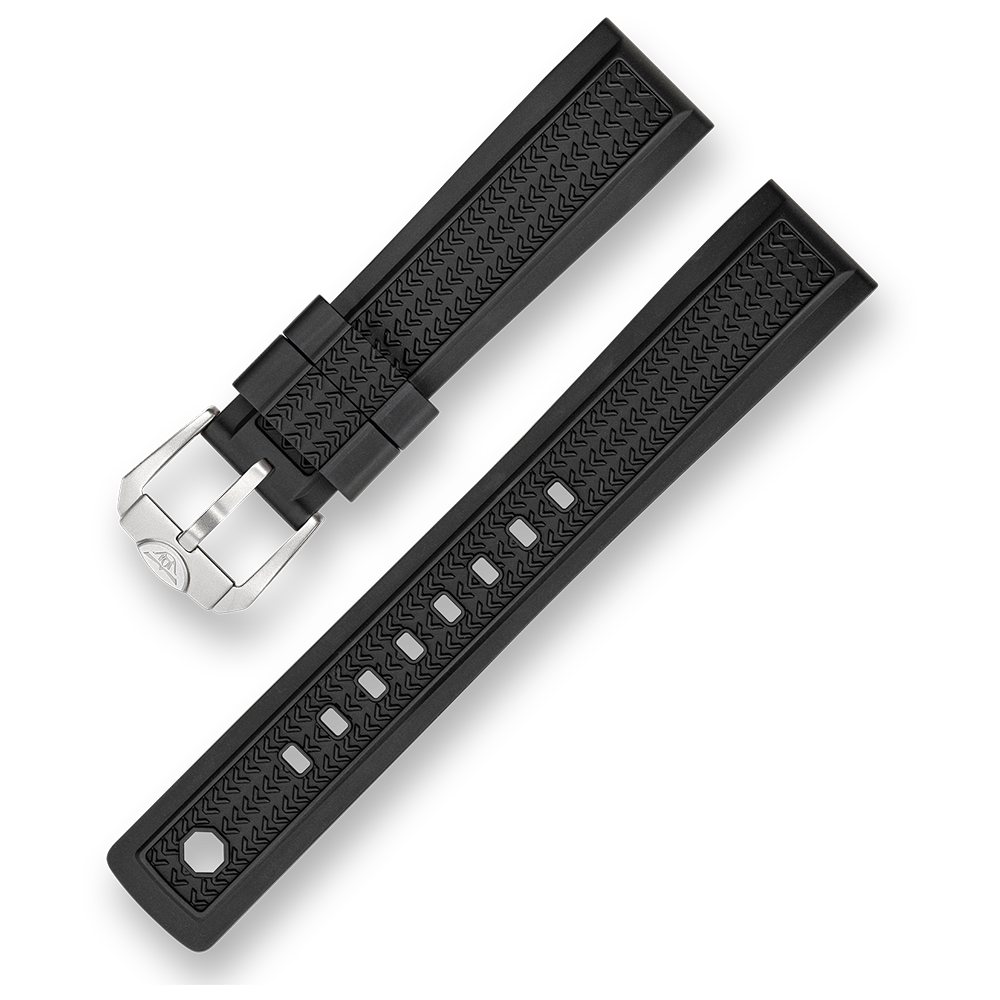 Cinturino Squale Gomma Nero per 1521 - 20mm