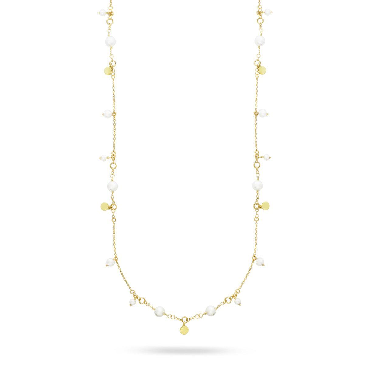Collana Lunga con Perle pendenti e Medaglie - Whiteside-Girocolli-RUE DES MILLE-Gioielleria Granarelli