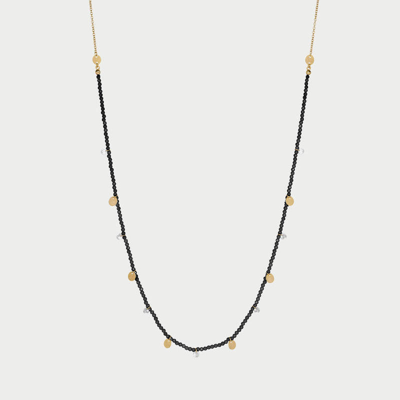Collana con pepite di Zirconi Milky e medagliette