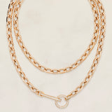 Collana Lunga Link di diamanti in Oro rosa