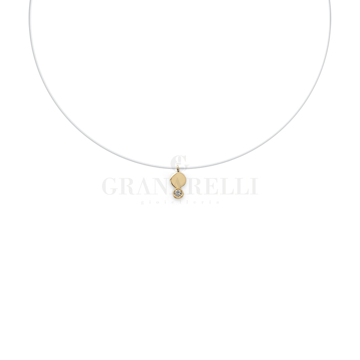 Collana invisibile mini tondo con diamante