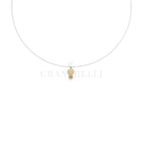 Collana invisibile mini tondo con diamante