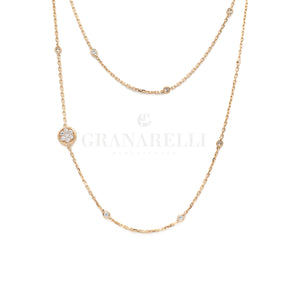 Collana Lunga Con Pavè di diamanti in Oro rosa-Girocolli-CRIVELLI-Gioielleria Granarelli