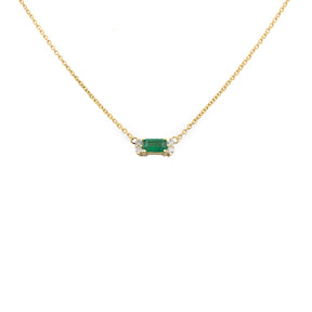 Girocollo Smeraldo e Diamanti in Oro giallo-Girocolli-GioGio-Gioielleria Granarelli