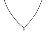 Collana con Diamante 0.03kt Catena Acciaio Castone Oro Giallo
